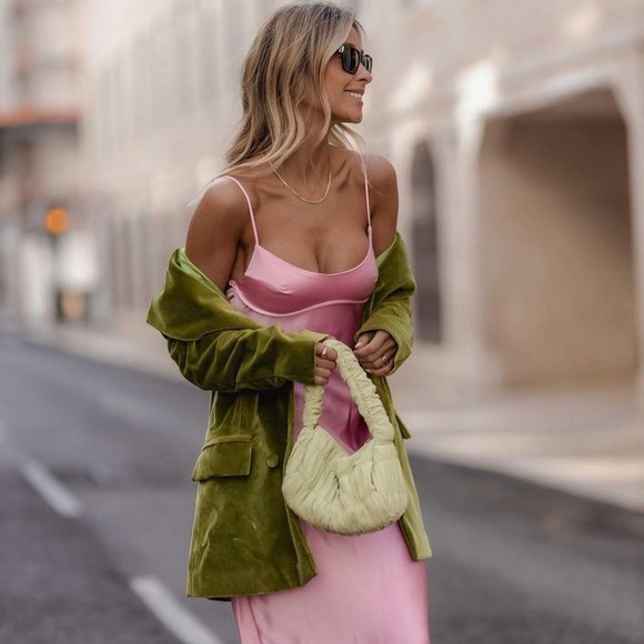 BLOGGER'S FAVE! Zara Pink Satin Effect Cut Out Dress NWT - Picture 7 of 16